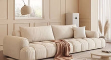 Modern Minimalist Cream Couch with claw-resistant fabric
