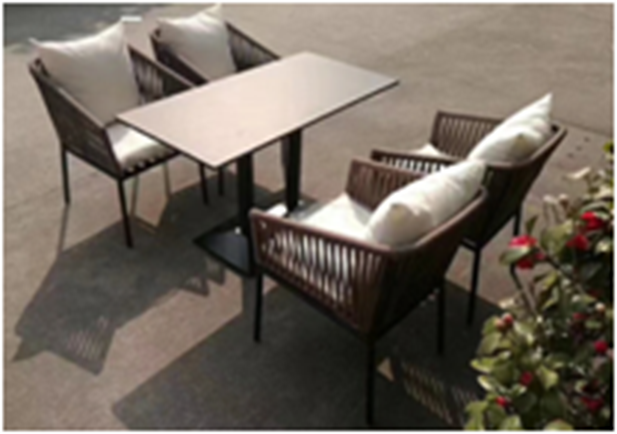 Outdoor Patio Rattan 1 Coffee table with 4 Chairs 4 Chairs + 1 coffee table