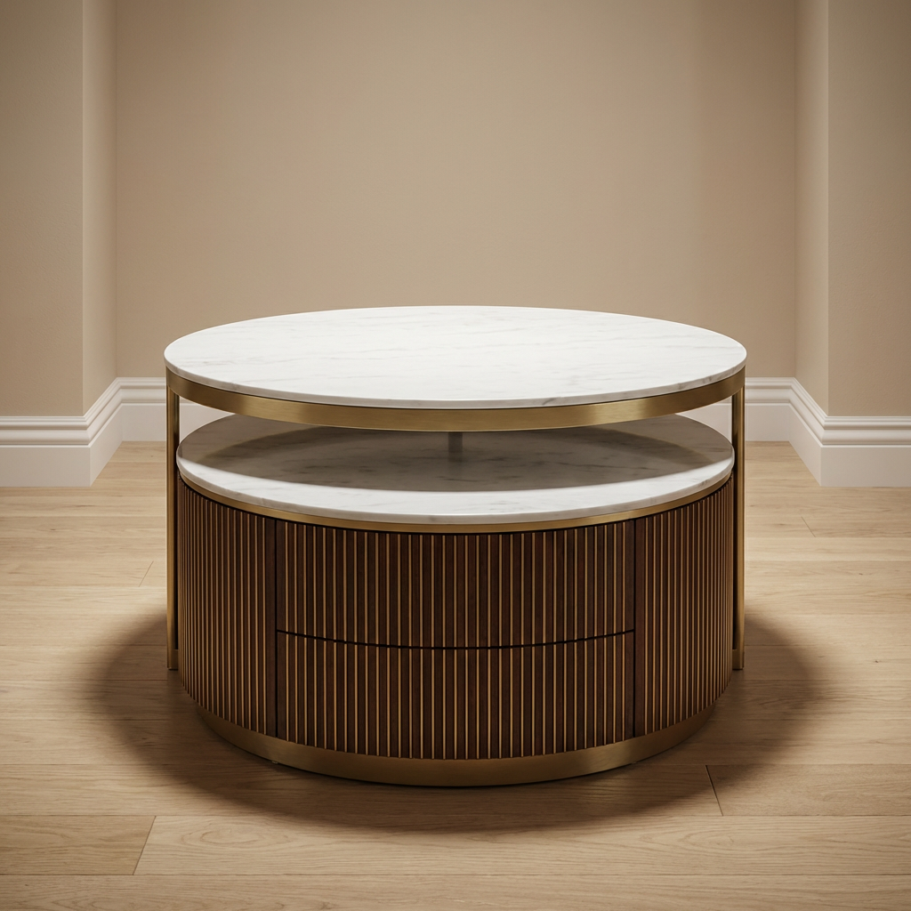 Aurelia Walnut & Gold Coffee Table