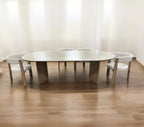 Wooden Dining Table with Matt Travertine Sintered Stone