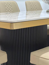 Golden Black Full Cylinder Dining Sintered Stone Dining Table, 2m, 2,2m & 2.4m