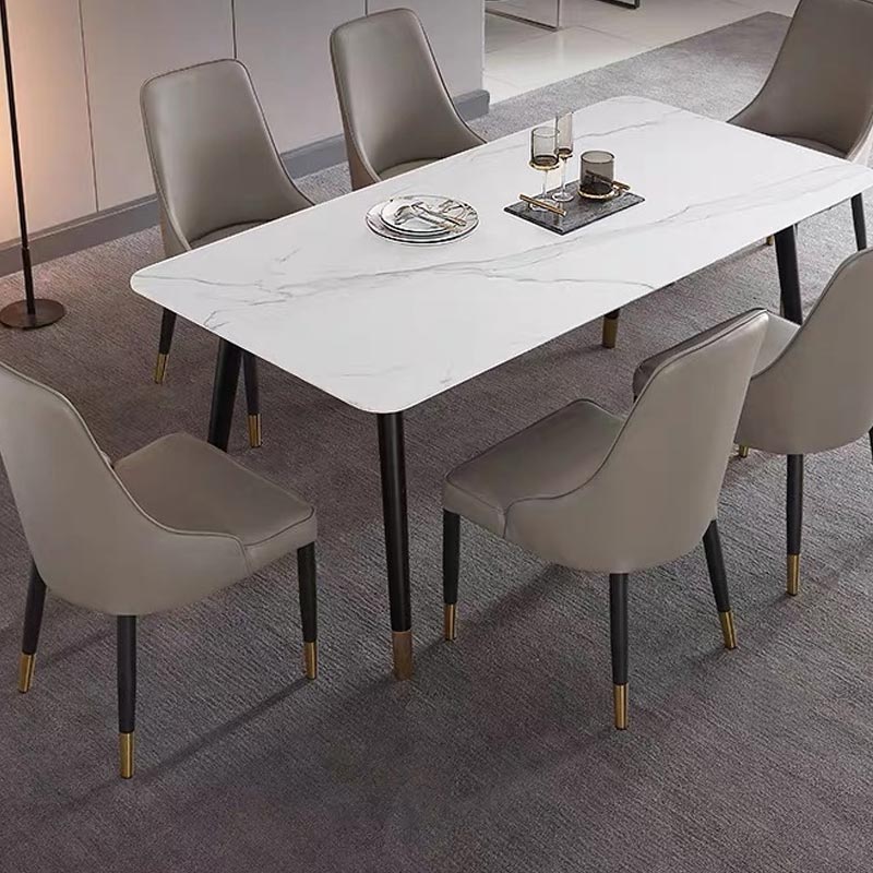 Black Wood Frame Dining Table with 4 stands with Marble / Sintered Stone Top - Dining Table Sydney
