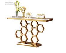 HoneyComb Style Console Table  Sintered Stone/ Marble Top