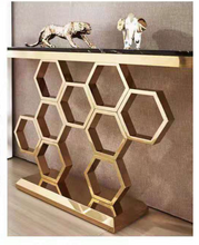 HoneyComb Style Console Table  Sintered Stone/ Marble Top