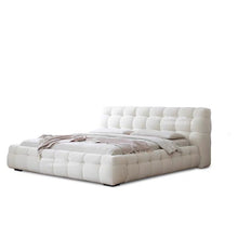 Marshmallow Premium White Boucle Fabric Bed