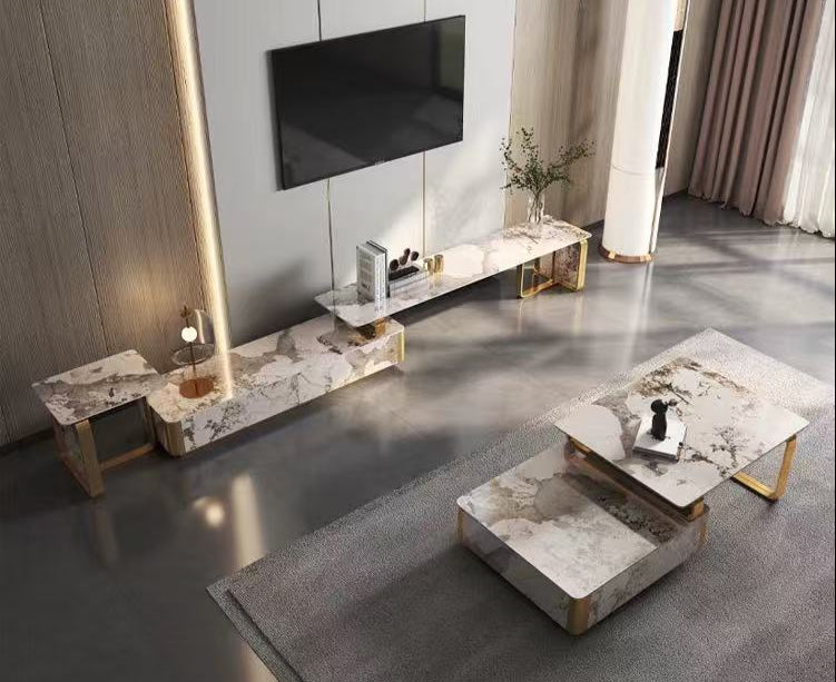 CC Style Entertainment Set - Pandora Sintered Stone TV Unit /  Coffee Table