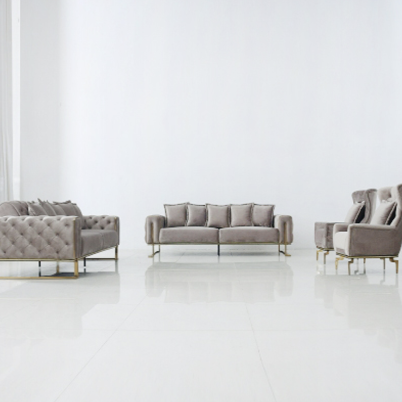 Light Grey Velvt Lounge Set L2039