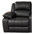 Home Theatre Leather Recliner Lounge, 3 Seater, Black Right Arm Seat with recliner Genuine leather