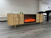 Wooden Oak/ Walnut/ Black colour Heater or Decorative Fireplace TV Unit 1.8,  2m, 2.2m & 2.4m