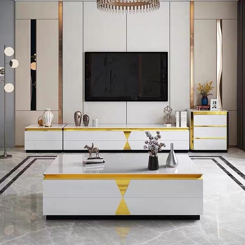 White Tempered Glass Top TV Unit or Coffee Table