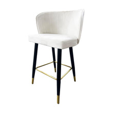 White Velvet Bar Stool with God Tips