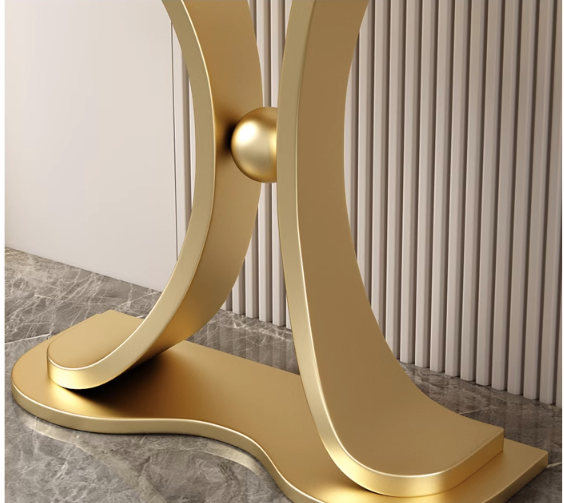 Stylish Curve Edge Sintere Stone Top Or Drawers Flower Butterfly Console/ Hallway Table