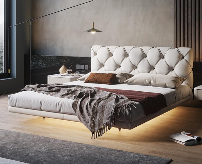 Floating Design Stylish Luxury Bed Frame in Sydney with LED Light decoration- Model No #2237