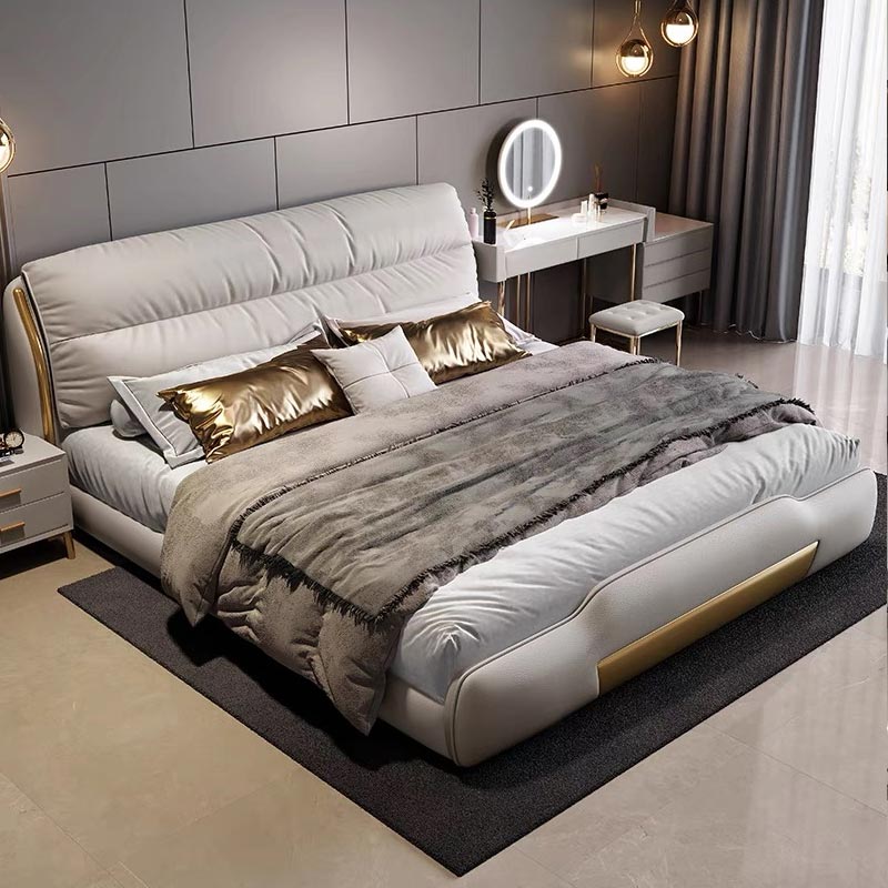 Luxury Stylish Leather Bed Frame - Bed-003 - Luxury Bed Frame Sydney