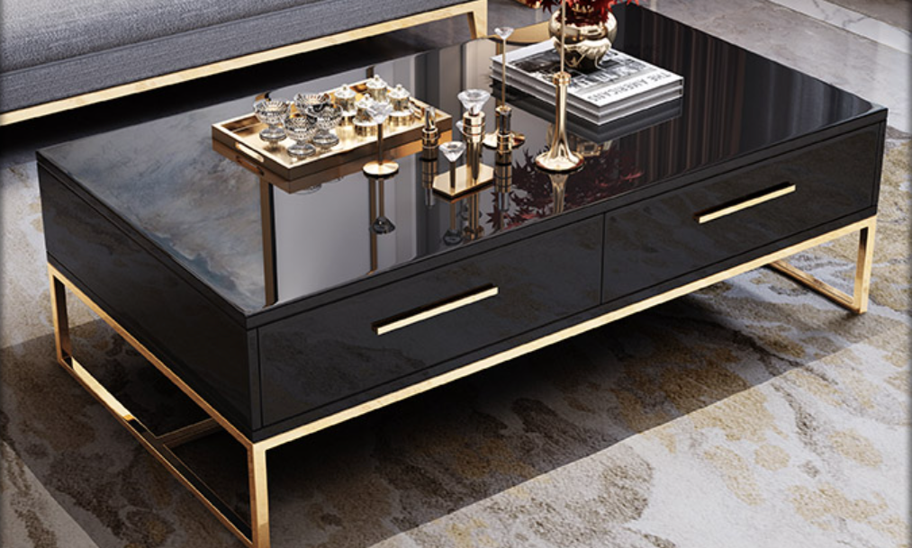 High Gloss Tempered Glass Top TV Unit / Coffee Table/ Buffet