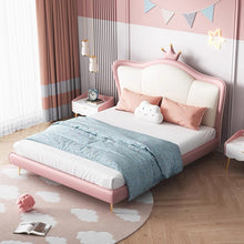 Little Princess Pink Leather Bed Frame Double Size Kid's bed