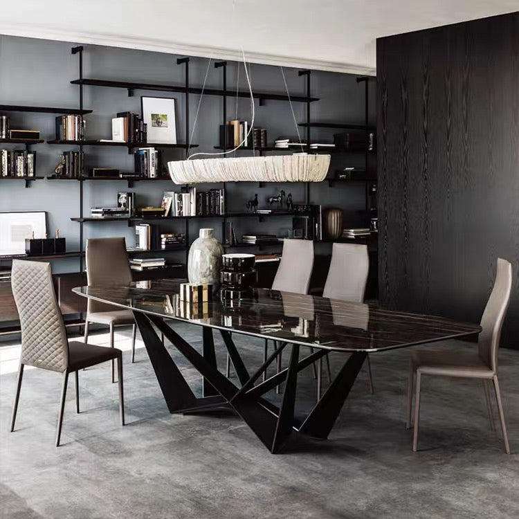 Butterfly Style Stand Dining Table with Shiny Sintered Stone / Marble - Dining Table Sydney