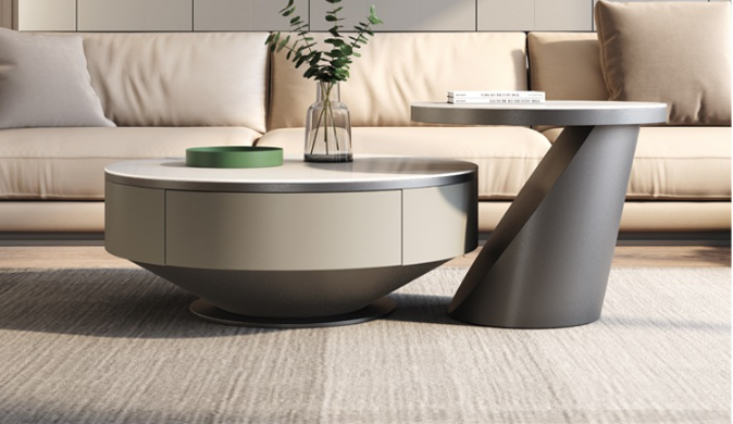 Modern Basket Style Sintered Stone TV Unit & Nesting Coffee Table