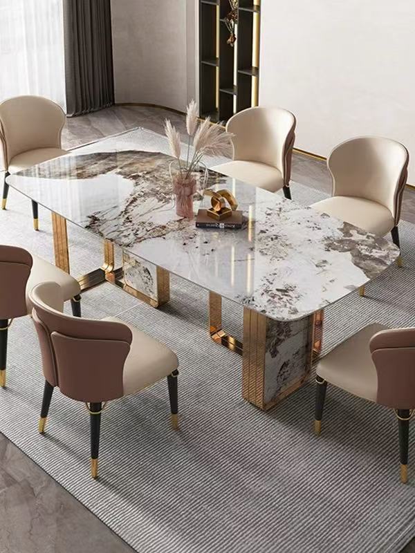 CC Sintered Stone Dining Table with stainless steel close up - Dining Table Sydney