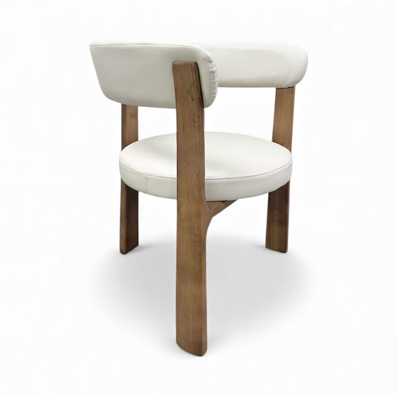 Walnut Wooden Creamy Dining Chair
