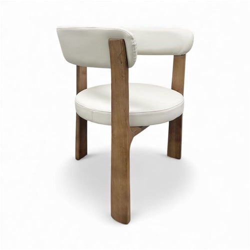 Walnut Wooden Creamy Dining Chair