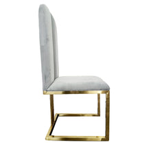 Grey Velvet Gold Frame Dining Chair - C176