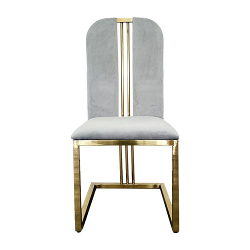 Grey Velvet Gold Frame Dining Chair - C176