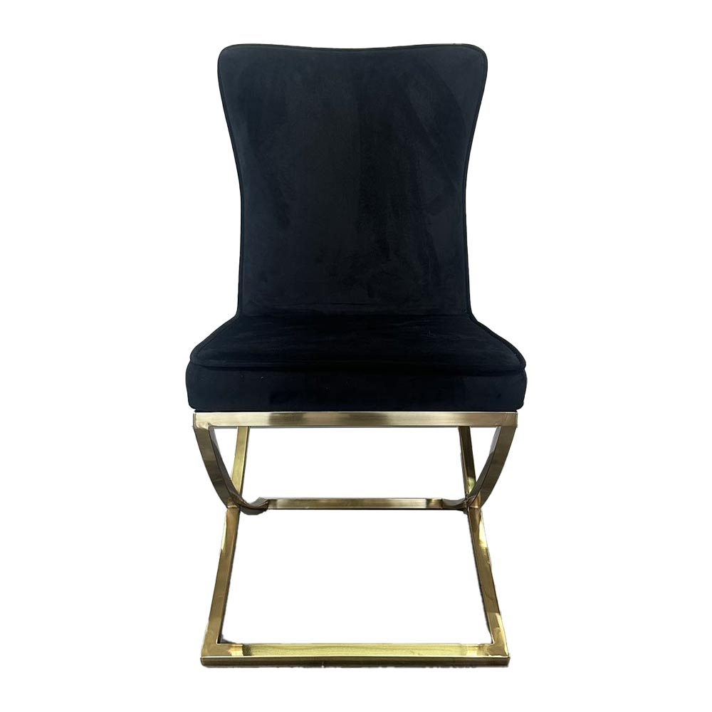 Earl Black Vevlet with Gold Stand Dining Chair Custom your materials