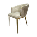 Beige Velvet Gold Studs Dining Chair - C441 Beige Velvet