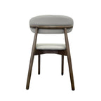 Dark walnut Ash Wood Grey Leather Dining Chair Custom your materials