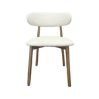 Light Natural Oak Wood Colour timber frame with reamy white Leather Dining Chair Light oak colour creamyLeather