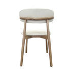 Light Natural Oak Wood Colour timber frame with reamy white Leather Dining Chair