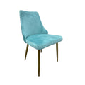 Green  Velvet with Stainless Steel Golden Legs HIGH BACK Dining Chair