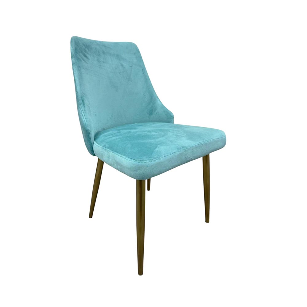 Green  Velvet with Stainless Steel Golden Legs HIGH BACK Dining Chair