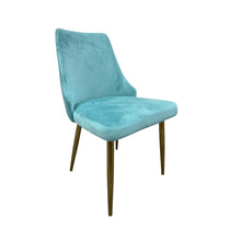 Green  Velvet with Stainless Steel Golden Legs HIGH BACK Dining Chair