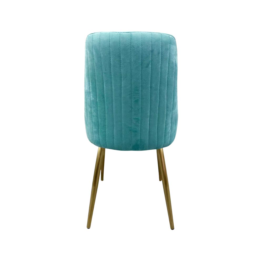 Green  Velvet with Stainless Steel Golden Legs HIGH BACK Dining Chair