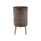 Brown velvet Dining Chair with Shiny Dimond
