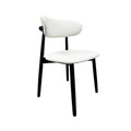 Gloss Black Colour timber frame with  white Leather Dining Chair