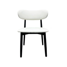 Gloss Black Colour timber frame with  white Leather Dining Chair