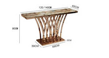 Modern Console Table H050 Marble/ Sintered stone with Gold Flower Stand