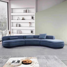 Curved Sofa Blue Velvet