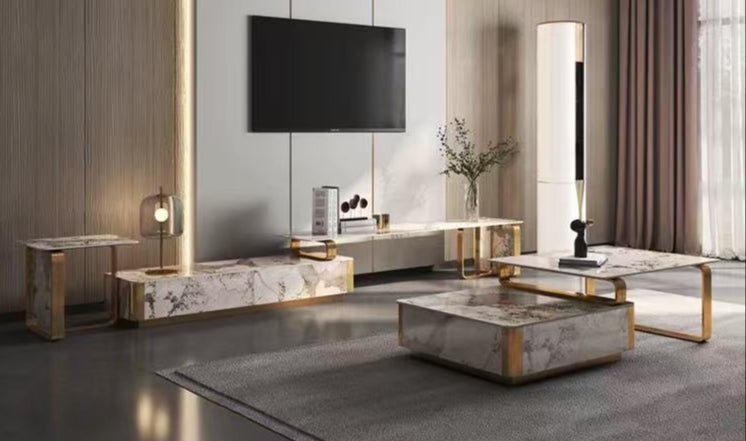 CC Style Entertainment Set - Pandora Sintered Stone TV Unit /  Coffee Table