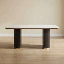 Golden Black Half Cylinder Dining Sintered Stone Dining Table, 1.6, 1.8m, 2m, 2,2m & 2.4m