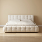 Marshmallow Premium White Boucle Fabric Bed