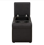 Home Theatre Leather Recliner Lounge, 3 Seater, Black
