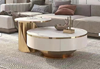 Modern Basket Style Sintered Stone TV Unit & Nesting Coffee Table