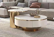 Modern Basket Style Sintered Stone TV Unit & Unique Coffee Table