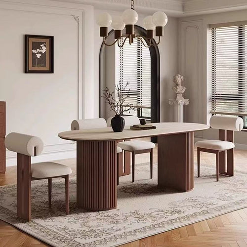Half Cylinder Solid Walnut/ Black/ light brown natural Wood Colour Base with Sintered Stone or Marble Top