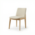 Nature Oak Chair with Creamy White Fabric