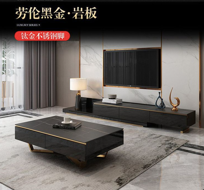 New Style Sintered Stone Top Extendable TV Unit & Coffee Table